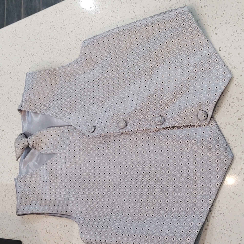 James Morgan Kids Vest -  Sz 7 Boys (Silver/Black) - Picture 3 of 6